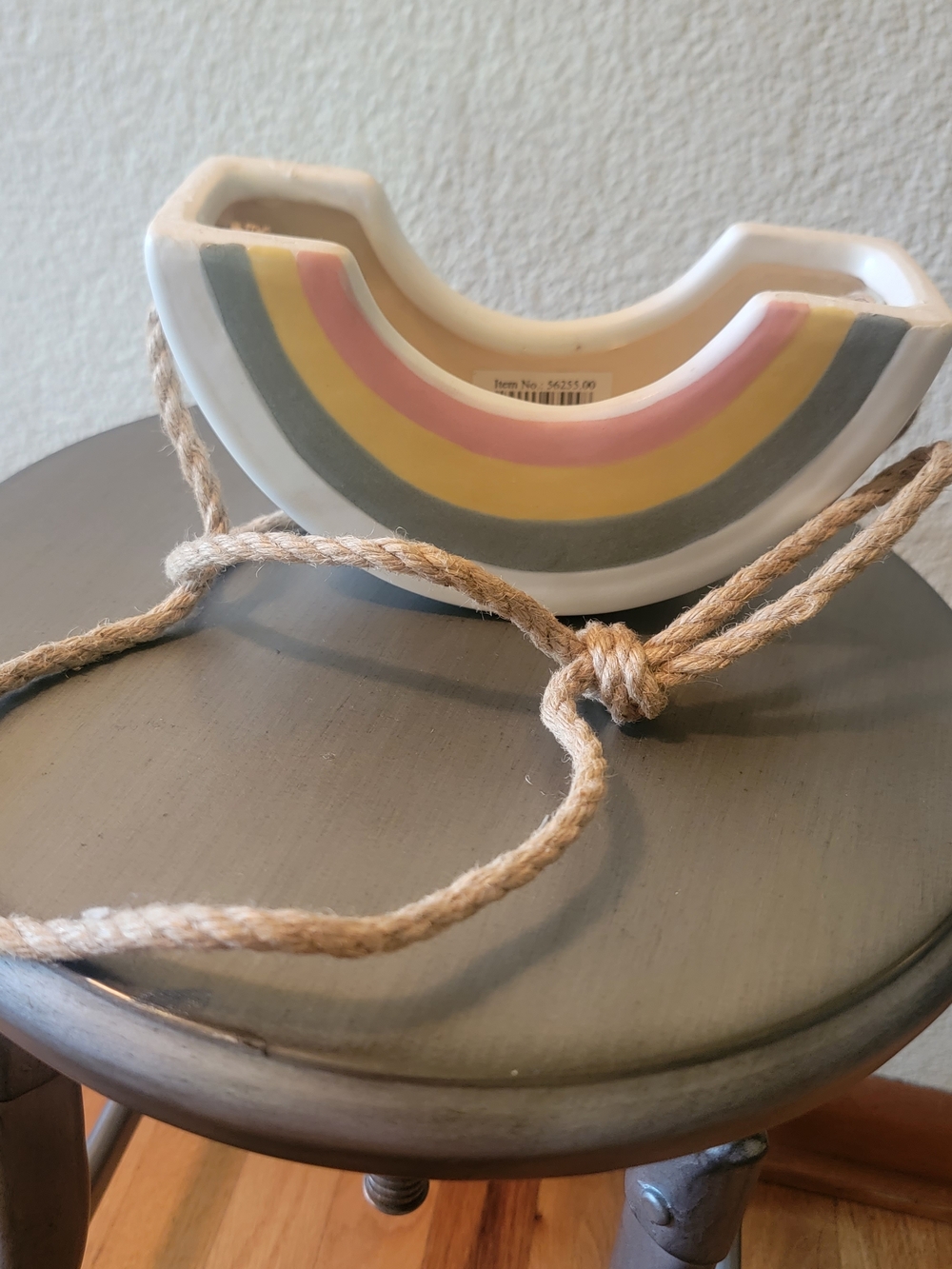 Ceramic Rainbow Hanging Planter – Pastel Multicolor - Picture 2 of 3